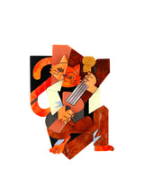 Cubist Views of Cat Brooch