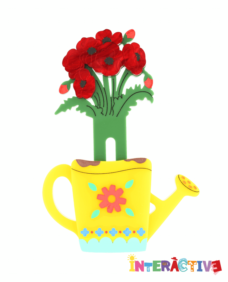 Cute Little Watering Can Brooch -Interactive-
