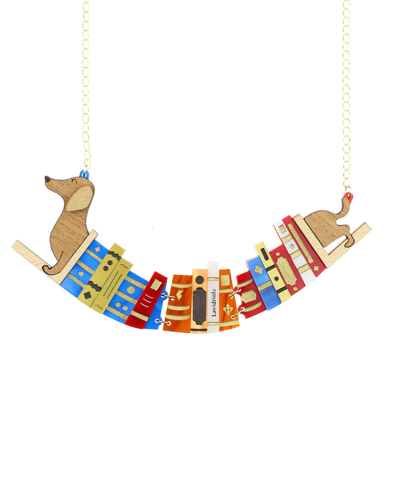 Dachshund bookend necklace