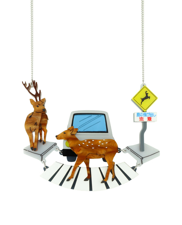 Deer Crossing in Nara Necklace