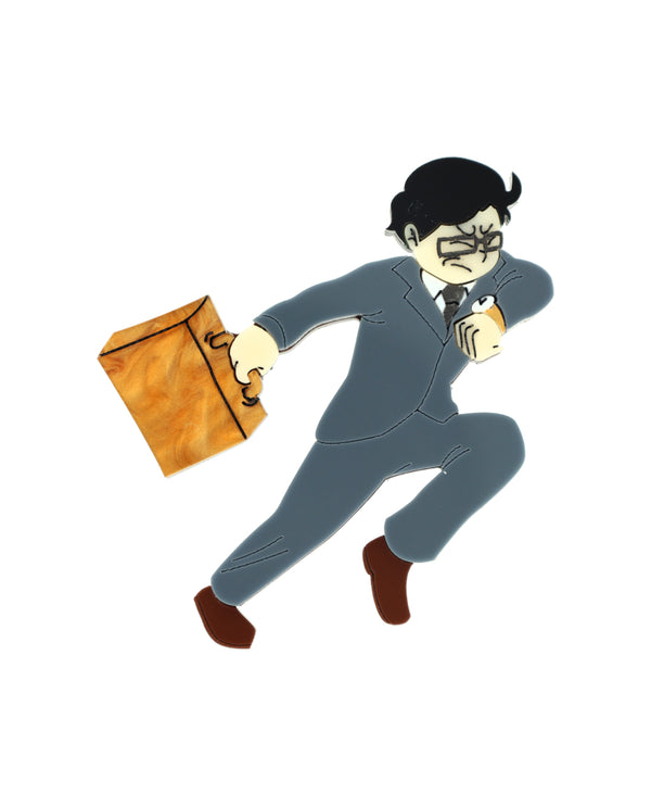 Don’t be Late, Salaryman! Brooch