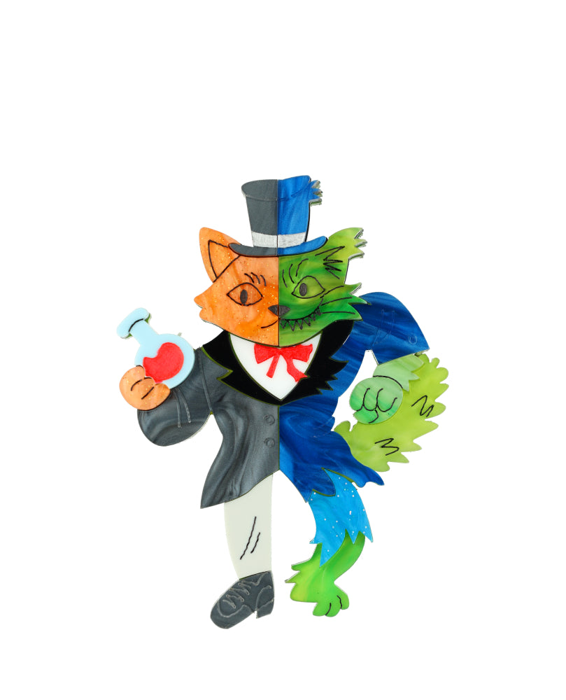 Dr Fluffy and Mr Fangs Brooch