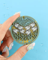 Egret Orchids in Himeji Brooch