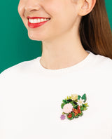 Enchanted Insects in the Grass Brooch