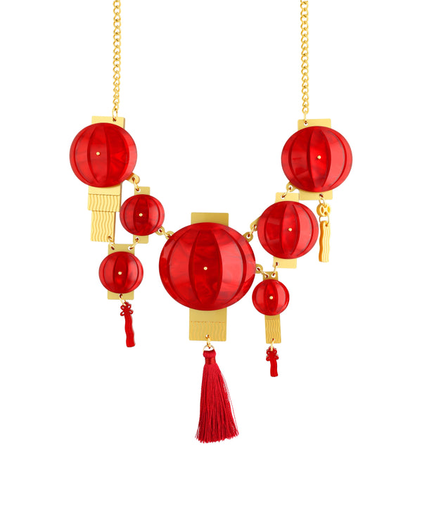 Enlightening the night lanterns statement necklace