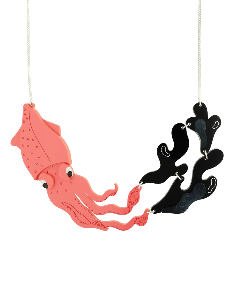 Escape Of The Squid With Ink necklace