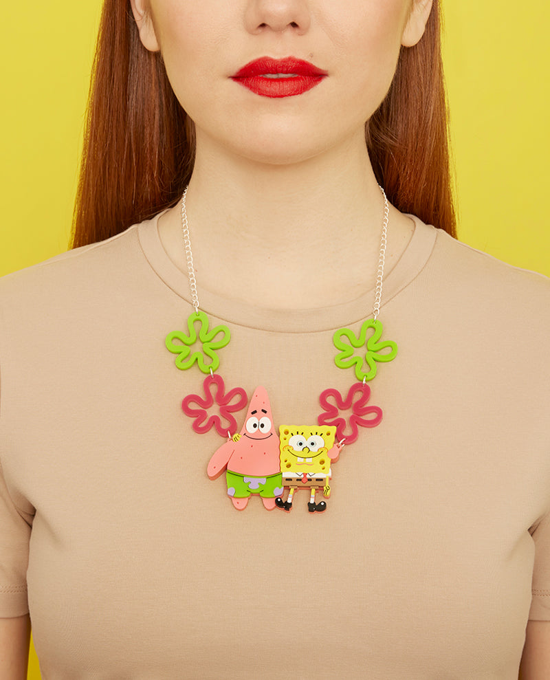 F is for Friends SpongeBob and Patrick Necklace