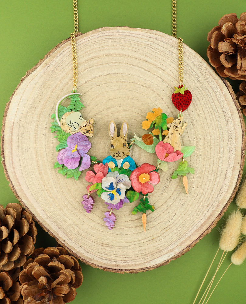 Floral Joy with Peter Rabbit Statement Necklace