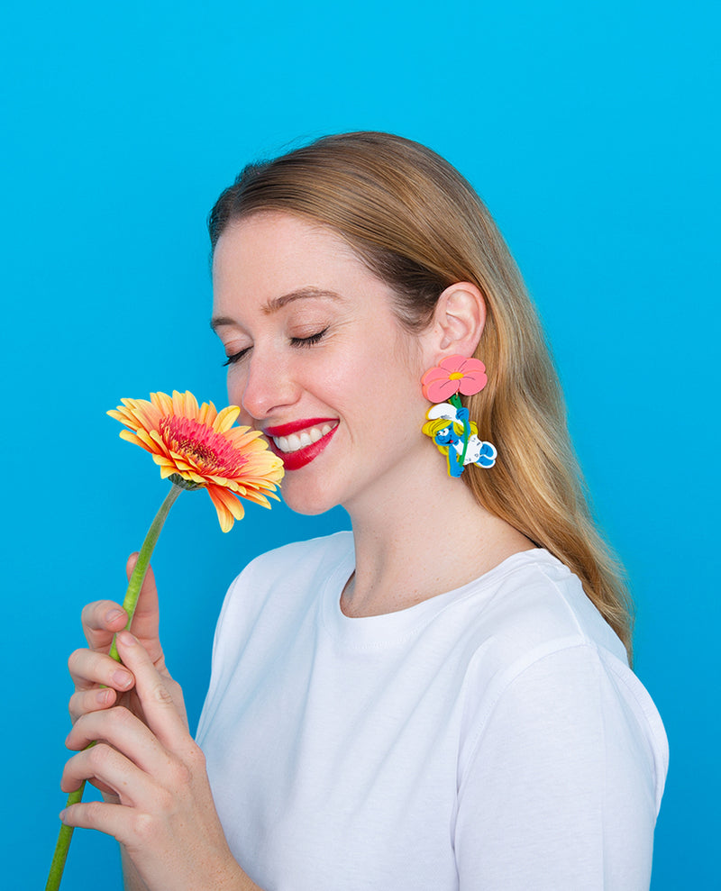 Flower Power Smurfette Earrings