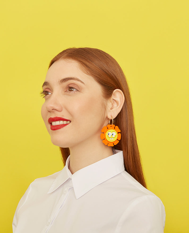 Flower Power and Spongebob Earrings