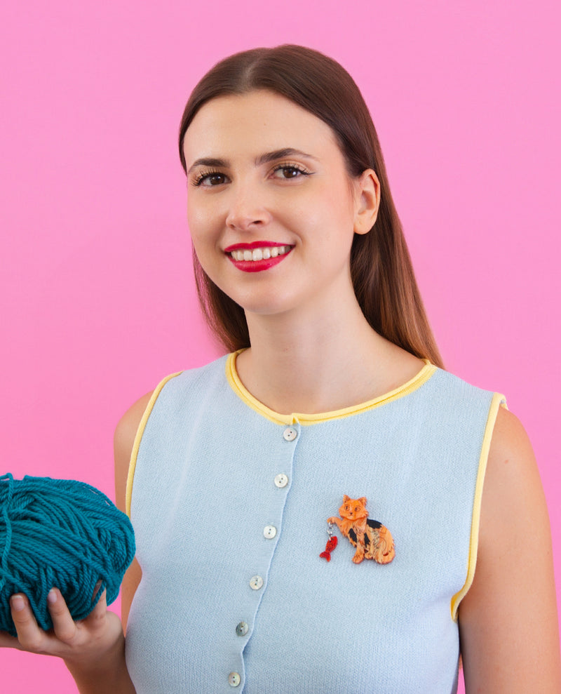 Fluffy Cat Custom Brooch