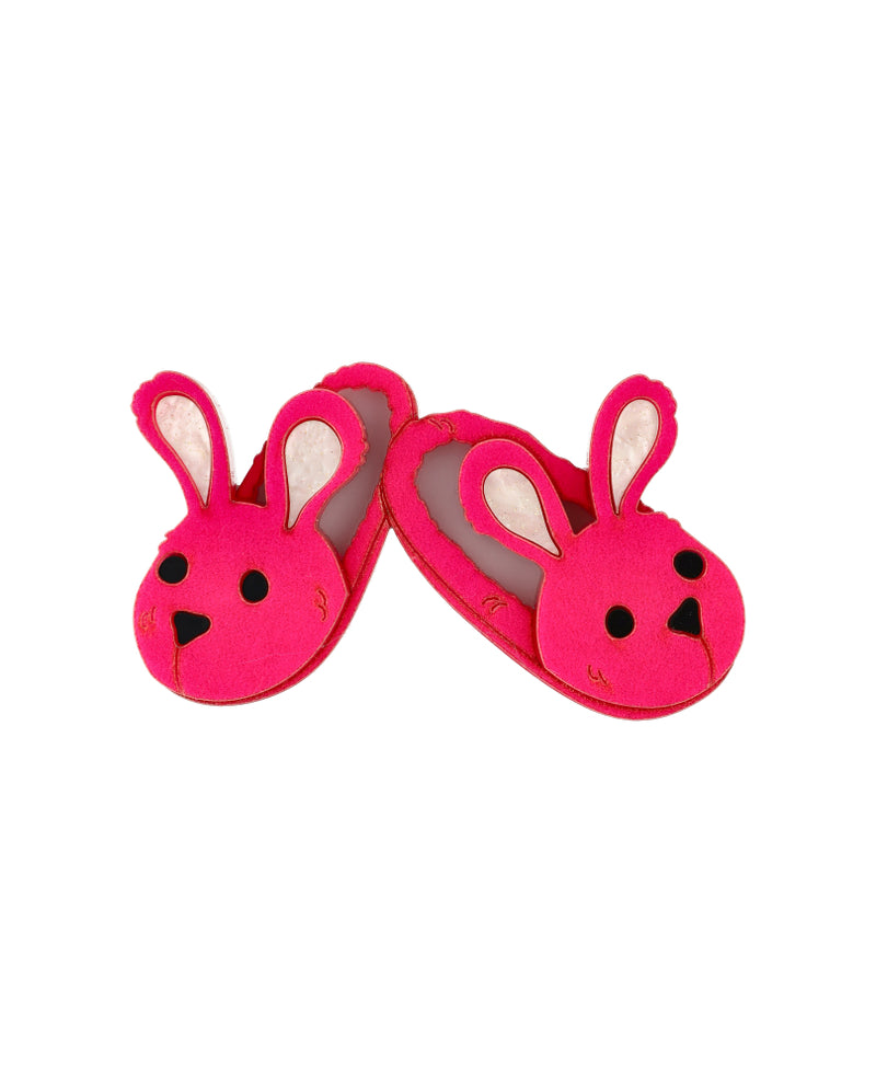 Fluffy Bunny Slippers Brooch