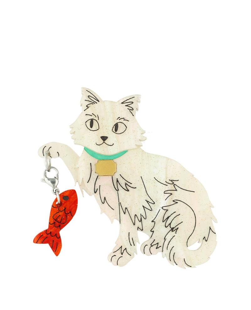 Fluffy Cat Custom Brooch
