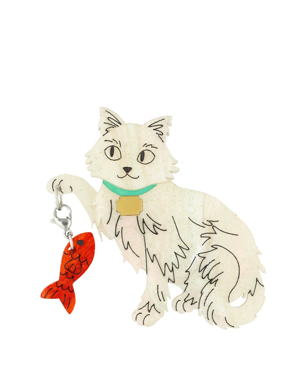 Fluffy Cat Custom Brooch