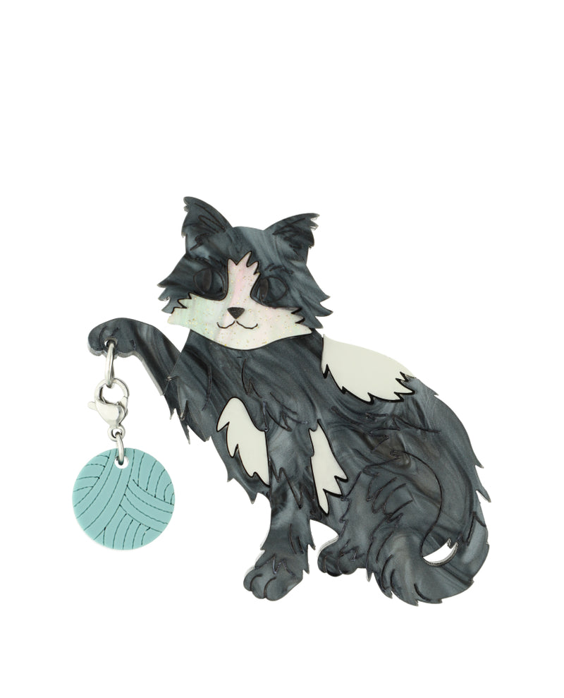 Fluffy Cat Custom Brooch