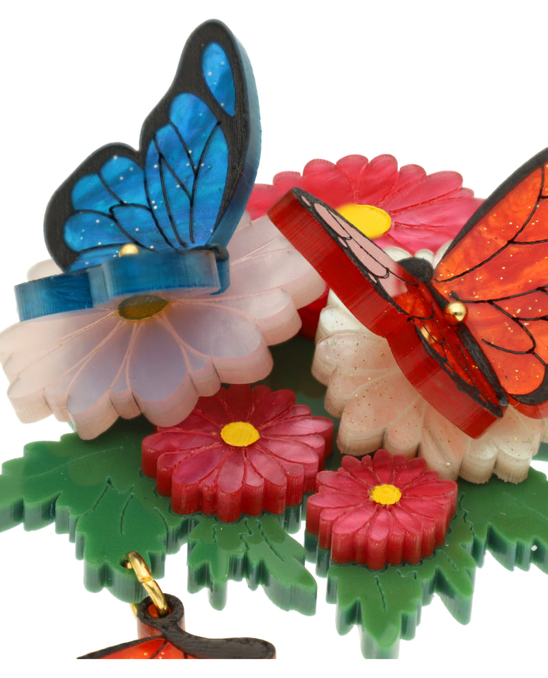 Fluttering on Flowers Brooch