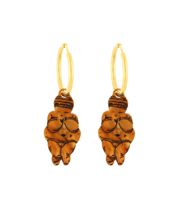 Form of Venus of Willendorf Earrings