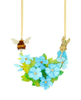 Frolicking in the Blue Flowers Necklace