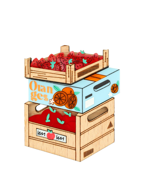 Fruit in the Crates Brooch