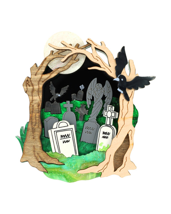 Full Moon in the Graveyard Brooch