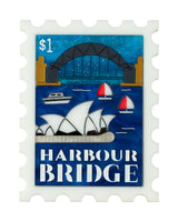 G’day from Harbour Bridge Stamp Brooch