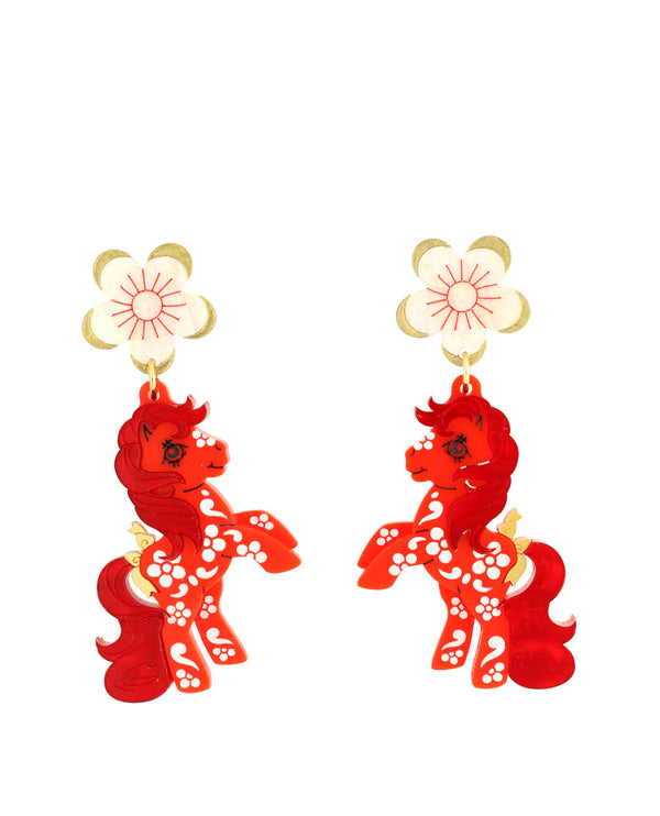 Good Fortune Red My Little Pony Earrings