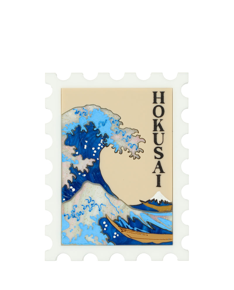 Great Wave in Japan Stamp Brooch