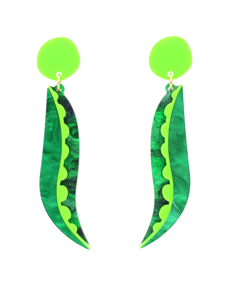 Green Peas In A Pod Earrings