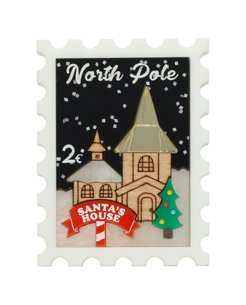 Greeting　Brooch　From　La　Pole　the　North　Vidriola　Stamp　–