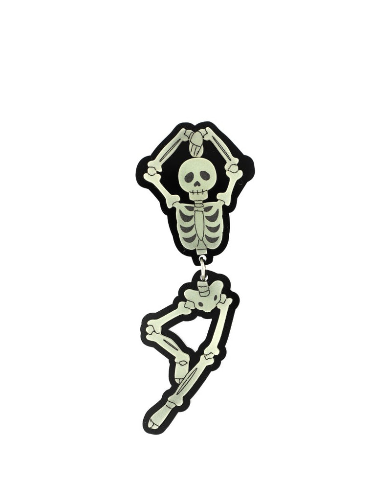 Groovy Skeleton Brooch  -Glow in the dark -