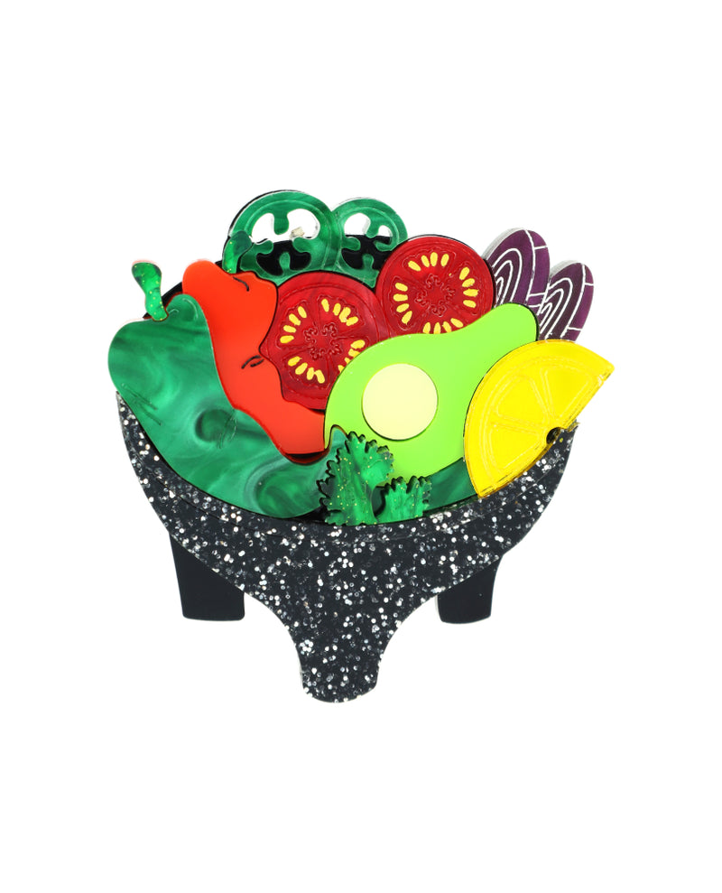 Guacamole in the Molcajete Brooch
