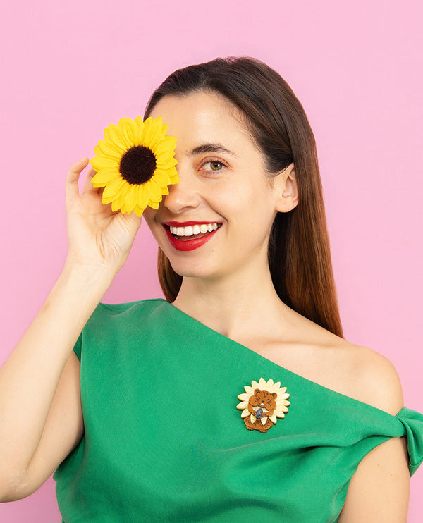 Hammy Sunflower Seeds Brooch