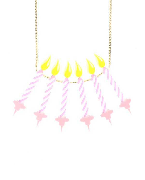 Happy Pink Birthday! Candles Necklace