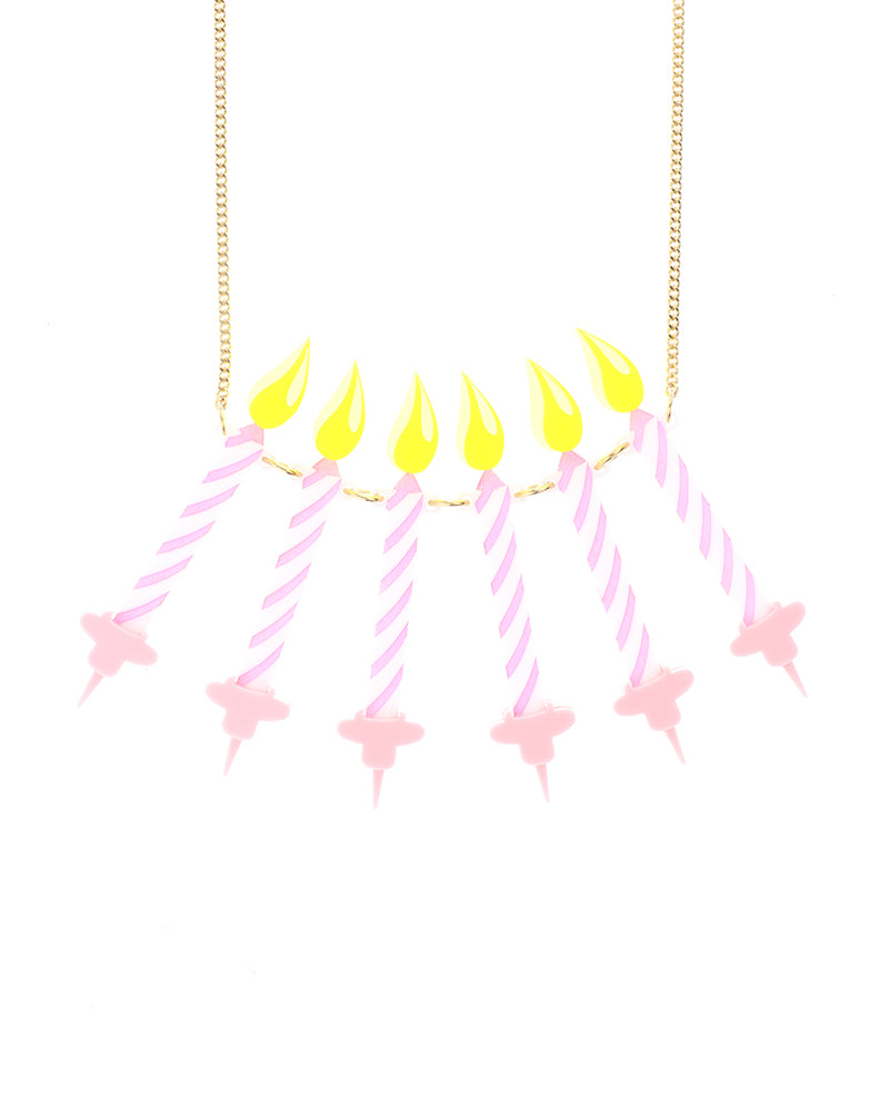 Happy Pink Birthday! Candles Necklace