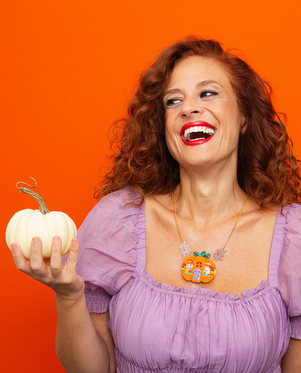Haunted Pumpkin Hideout Necklace - Interactive -