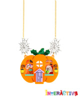 Haunted Pumpkin Hideout Necklace - Interactive -