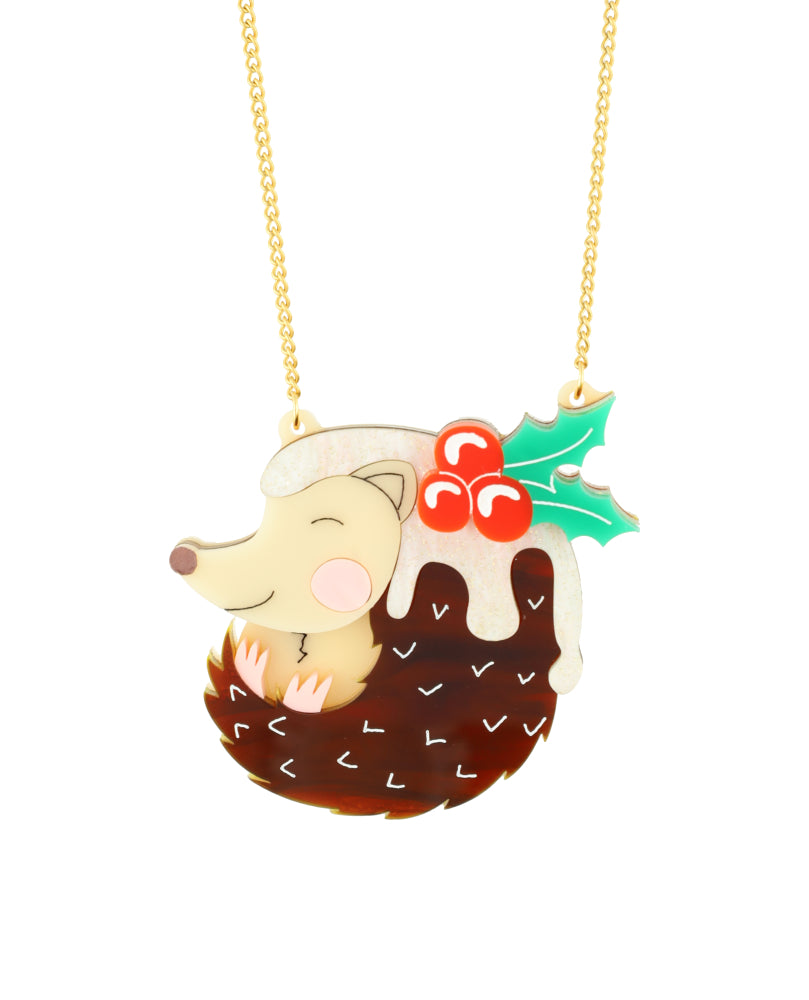 Hedgehog Figgy Pudding necklace