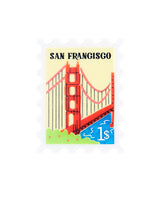Hello From San Francisco Stamp Brooch