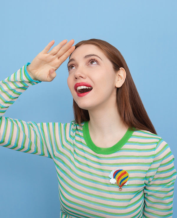 Hello from My Hot Air Balloon Brooch