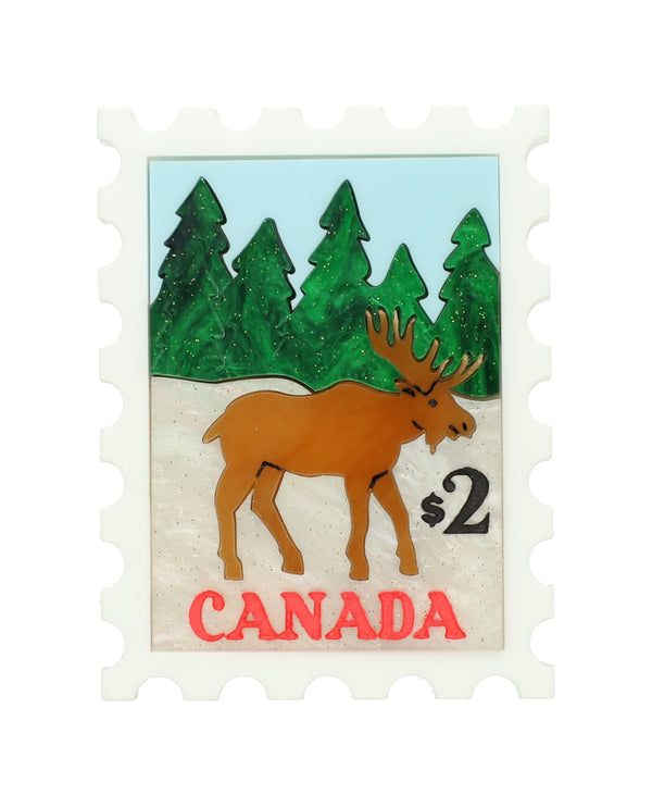Hello From Canada! Stamp Brooch