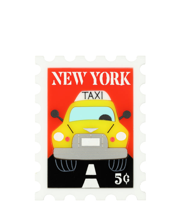 Hey! Taxi! Stamp Brooch