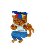 High up with my Helicopter Hat Brooch