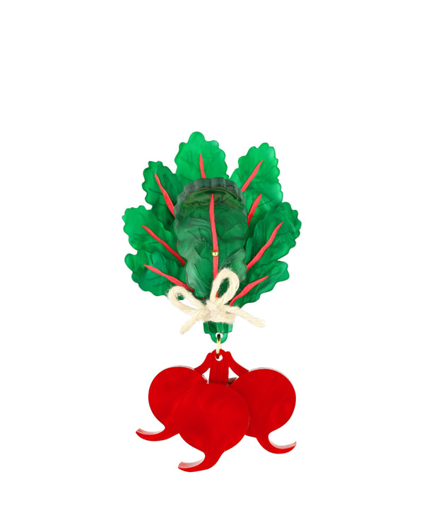 Homegrown Radish Brooch