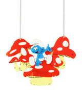 Hopping Over the Toadstool Smurf Necklace