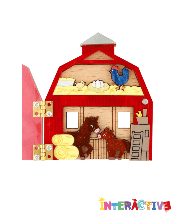 Inside the Barn Brooch -Interactive-