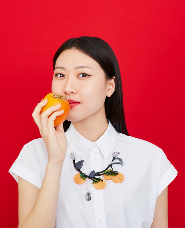 Japanese Persimmon Fruit Necklace