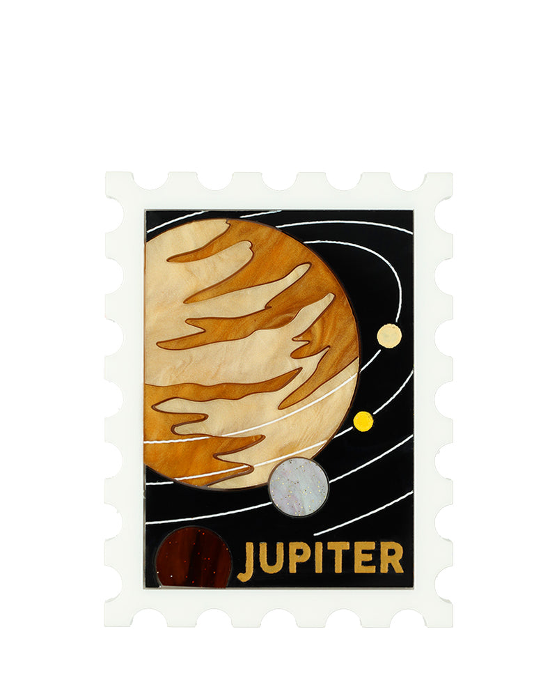Jupiter and the Orbits Stamp Brooch