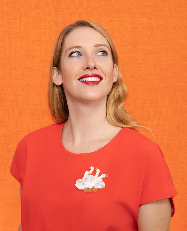 Just Goosing Around Brooch