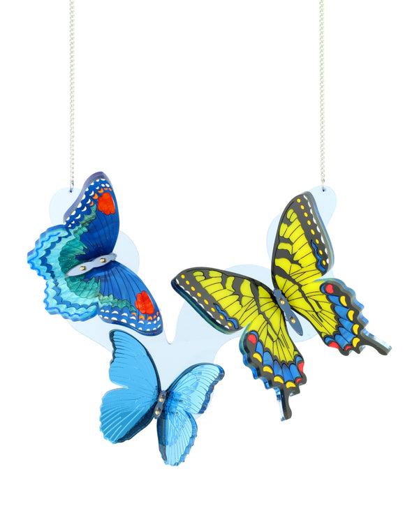 Kaleidoscope Butterfly Trio Necklace