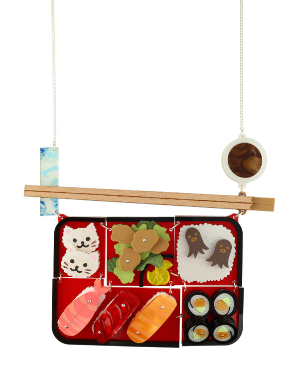 Kawaii Bento Box for Lunch Necklace